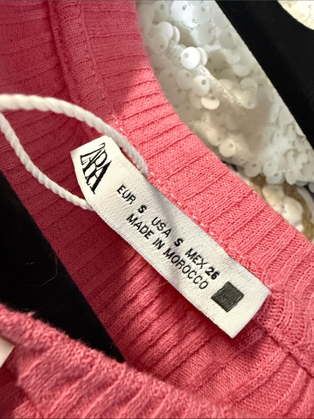 Zara Pink Ribbed Short Sleeve Ruffle Top - Picture 5 of 6